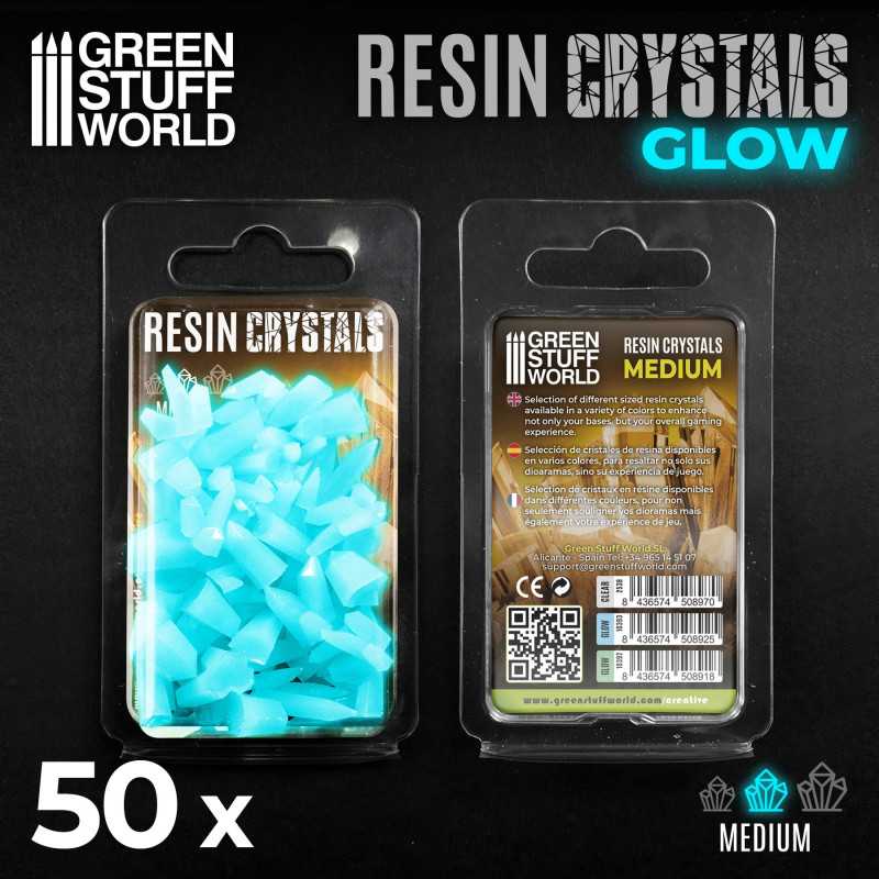 Aqua Turquoise Glow Resin Crystals - Medium (Green Stuff World)