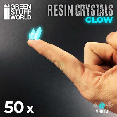 Aqua Turquoise Glow Resin Crystals - Medium (Green Stuff World)