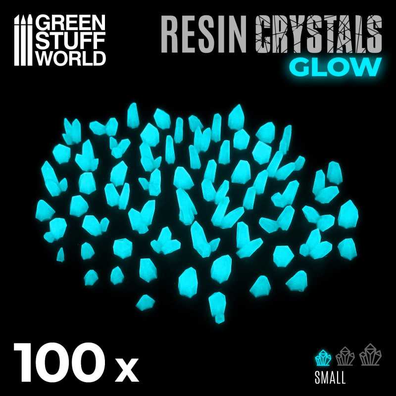 Aqua Turquoise Glow Resin Crystals - Small (Green Stuff World)