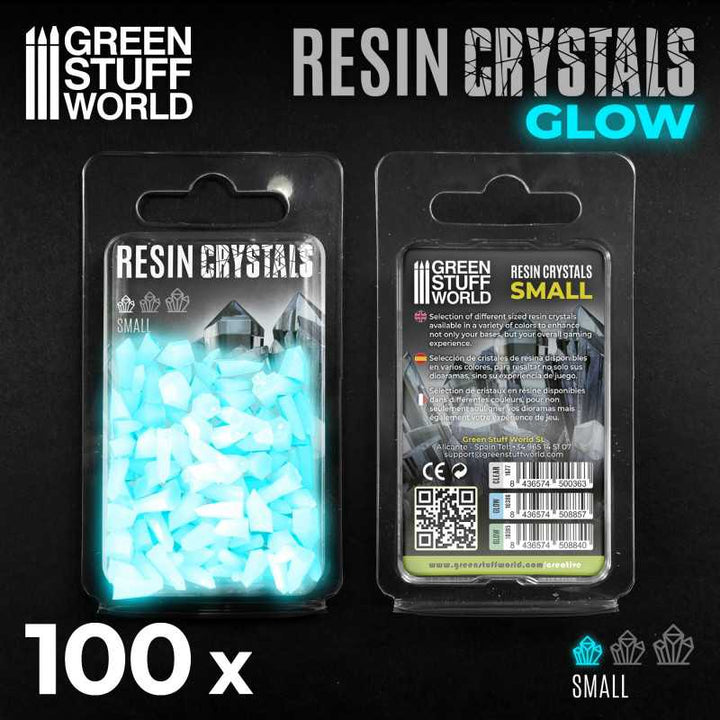 Aqua Turquoise Glow Resin Crystals - Small (Green Stuff World)