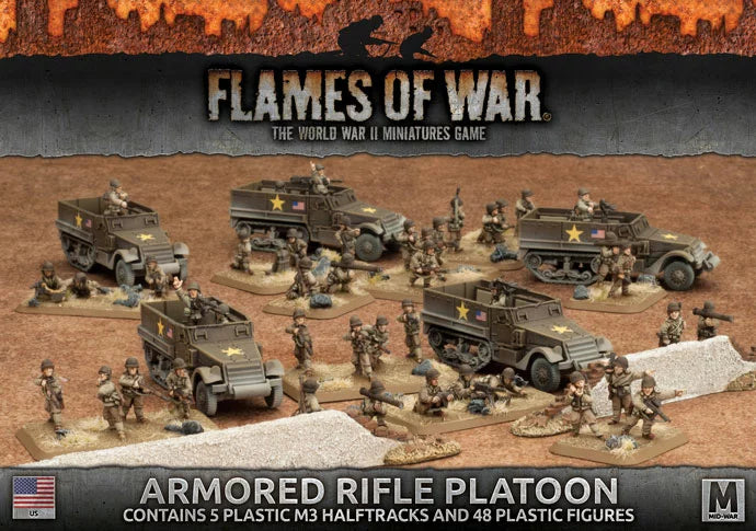 Flames of War: Armored Rifle Platoon (Mid War x33 Figures x5 Tanks Plastic) (UBX51)