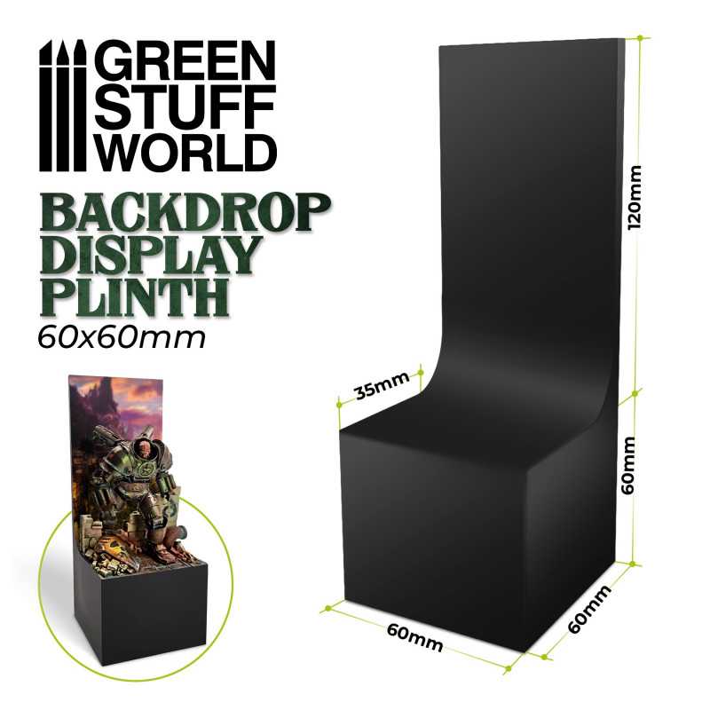 Backdrop Display Plinth 6x6x6cm Black (Green Stuff World)