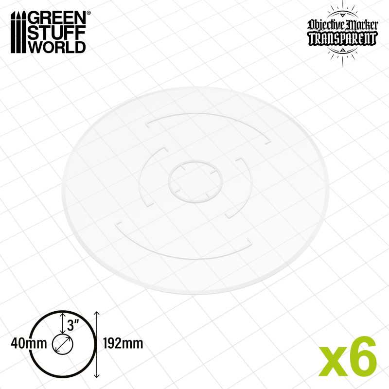 Basic Clear Objective Marker Wh40k compatible (Green Stuff World)