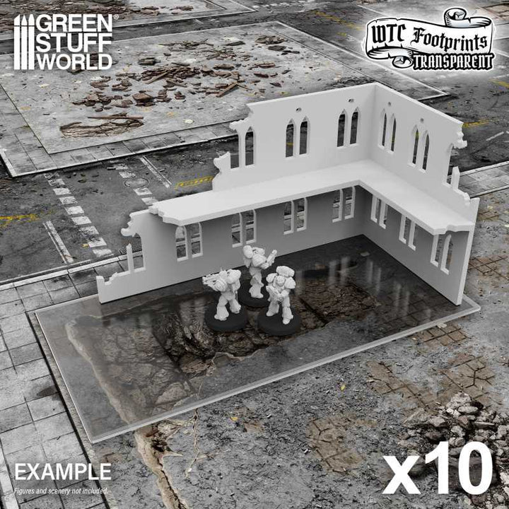 Basic WTC Glasspack Footprints 10x (Green Stuff World)