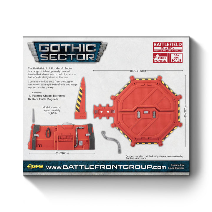 Battlefield in a Box: Gothic Sector - Legion Chapel Barracks (Red) (BB664-B)