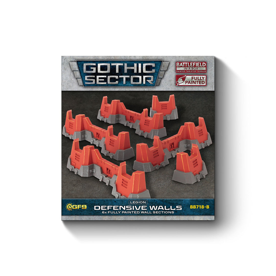 Battlefield in a Box: Gothic Sector - Legion Defensive Walls (Red) (BB718-B)