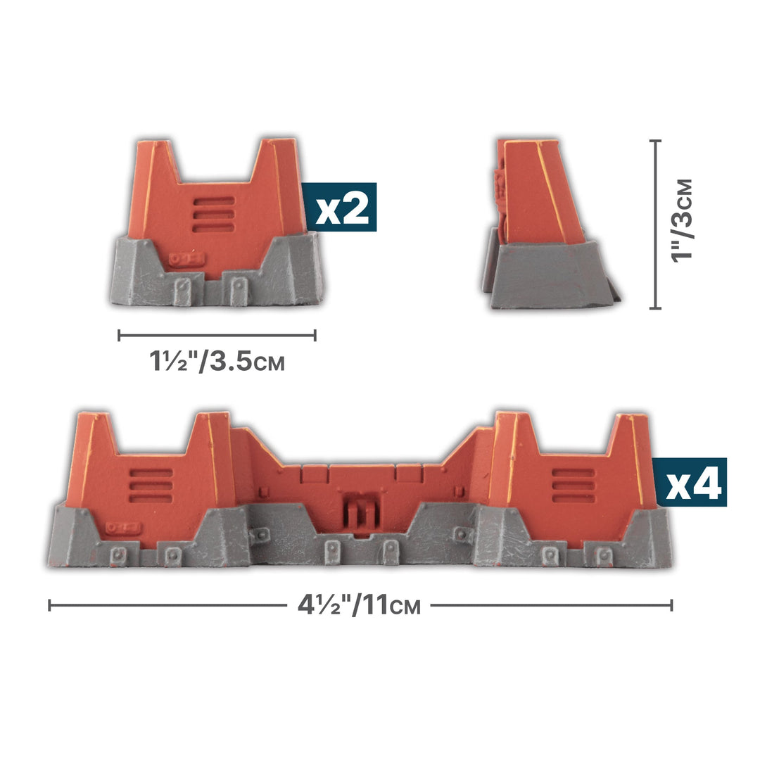 Battlefield in a Box: Gothic Sector - Legion Defensive Walls (Red) (BB718-B)