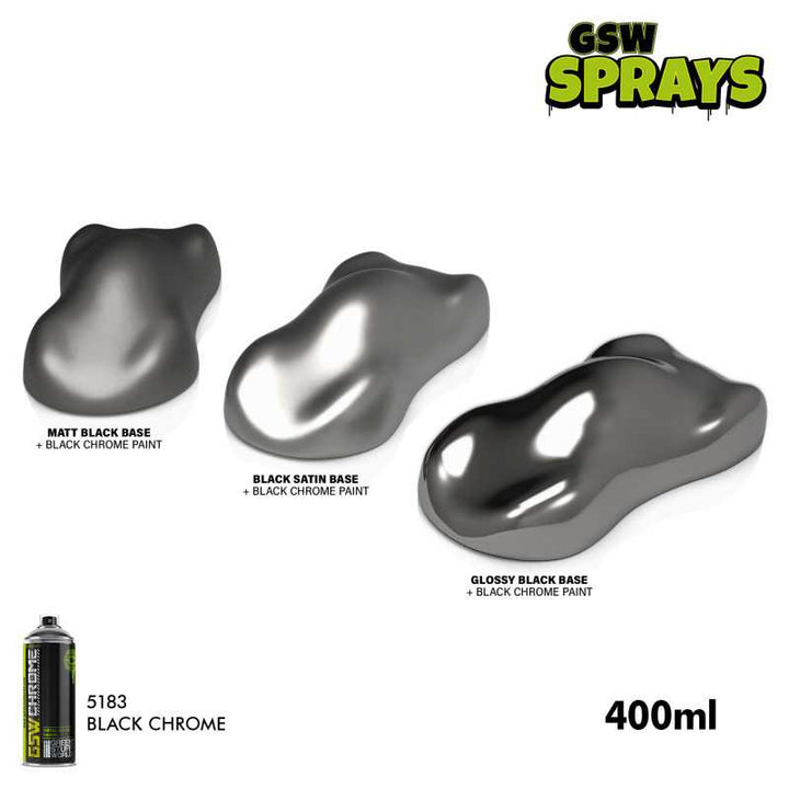 Black Chrome Spray Paint 400ml (Green Stuff World)