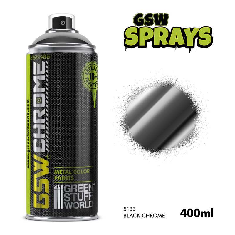 Black Chrome Spray Paint 400ml (Green Stuff World)