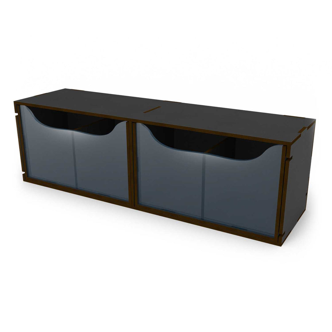 Black Compact Horizontal Organizer with 2 double drawers (Green Stuff World)