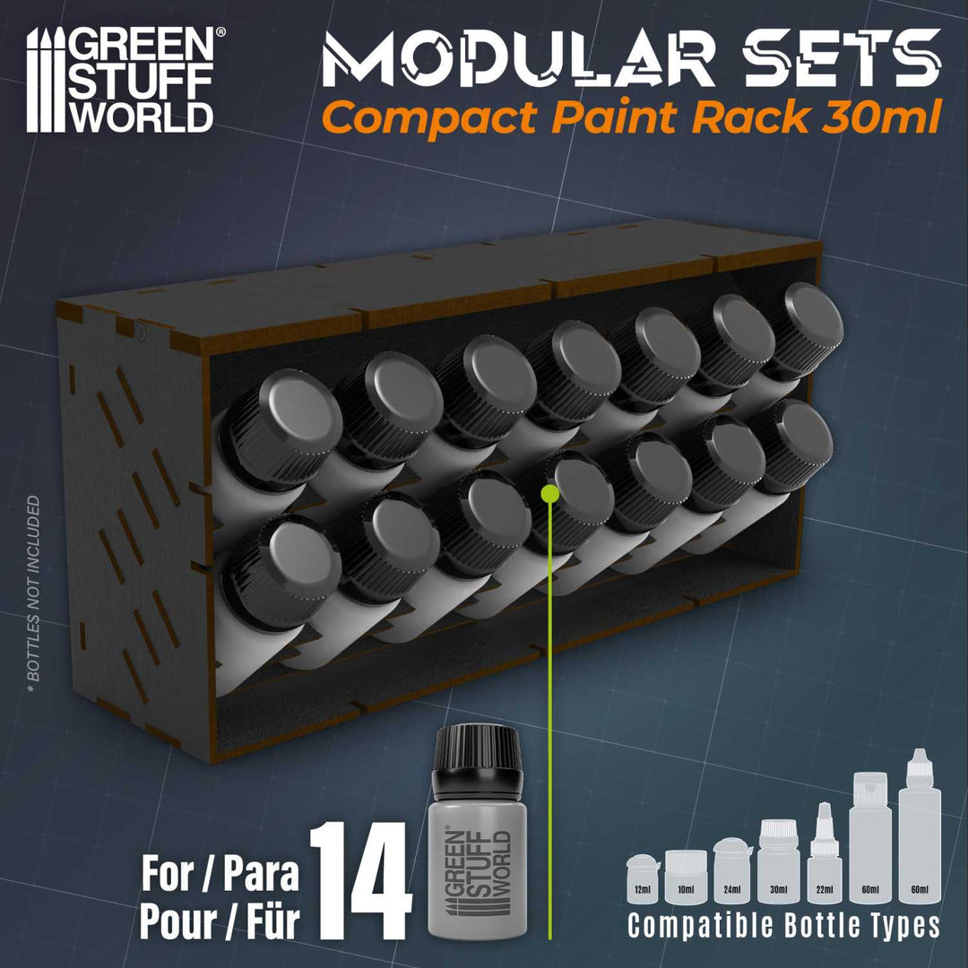 Black Horizontal Paint Organizer 30ml - COMPACT (Green Stuff World)