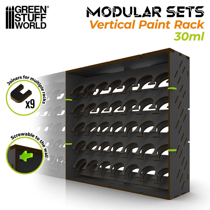 Black Modular Paint Rack - VERTICAL 30ml (Green Stuff World)