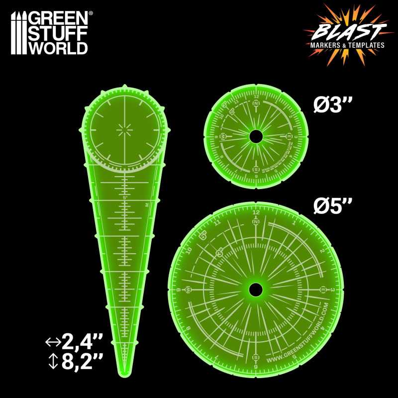 Blast Markers and Templates - Fluor Green (Green Stuff World)