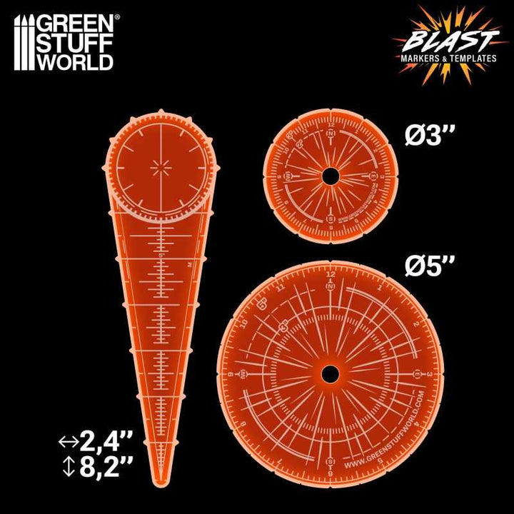 Blast Markers and Templates - Fluor Orange (Green Stuff World)