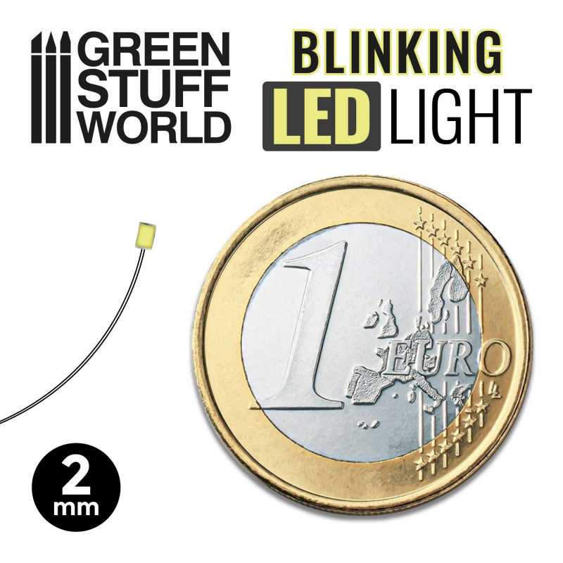 BLINKING LEDs - COOL WHITE - 2mm (Green Stuff World)