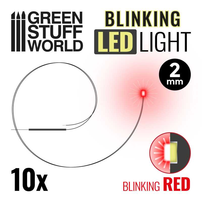 BLINKING LEDs - RED - 2mm (Green Stuff World)