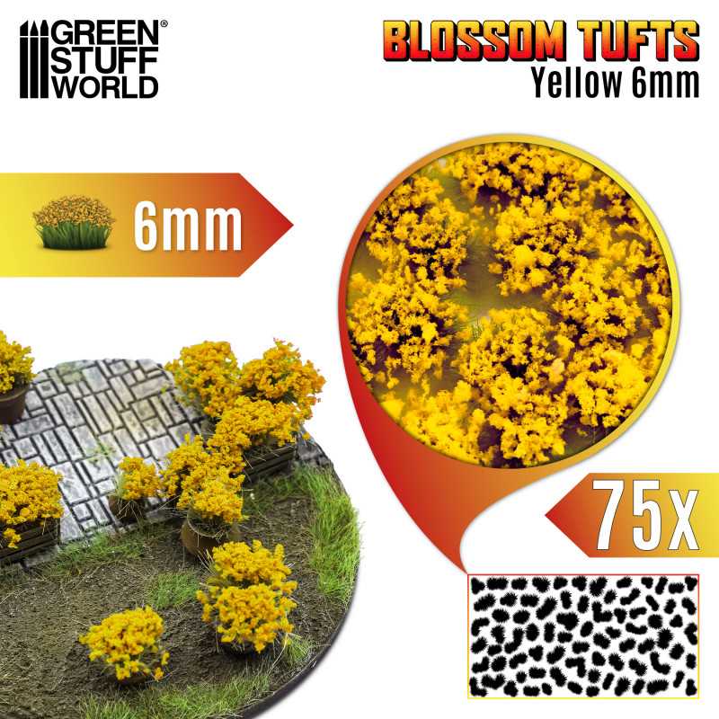 Blossom Tufts- 6mm - Yellow Flowers (Green Stuff World)