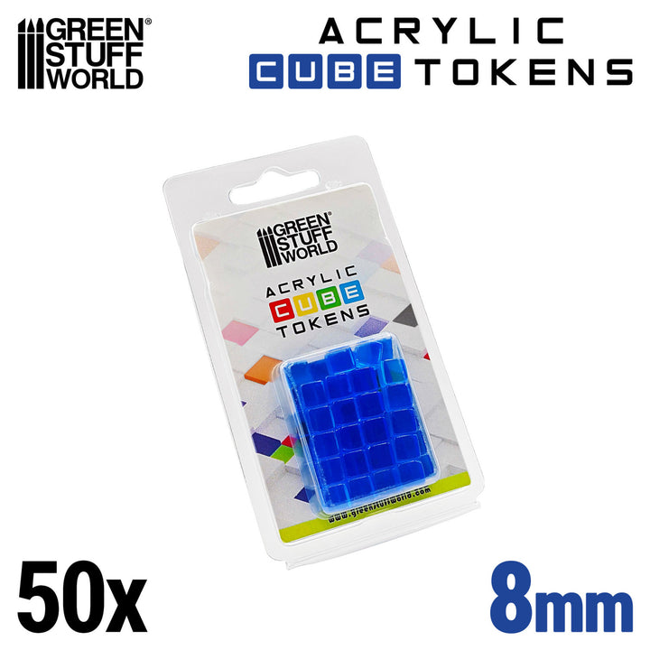 Blue Cube tokens 8mm (Green Stuff World)