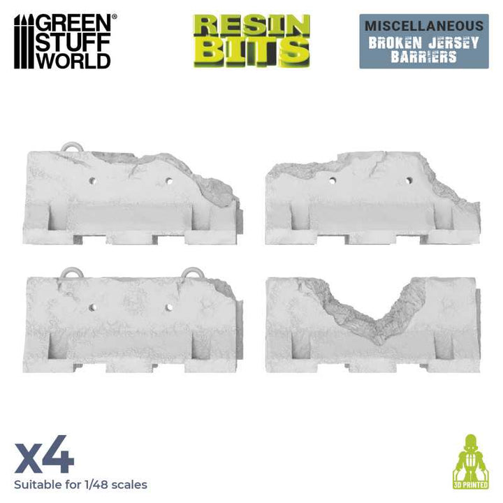 Broken Jersey Barriers (Green Stuff World)