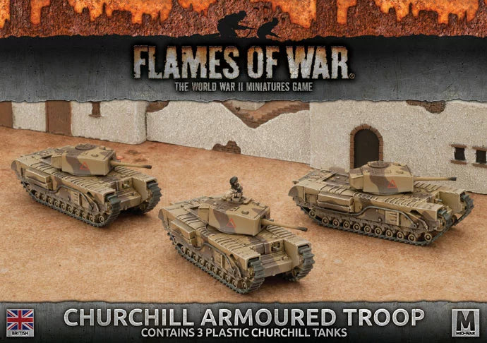 Flames of War: Churchill Armoured Troop (Mid War x3 Tanks Plastic) (BBX44)