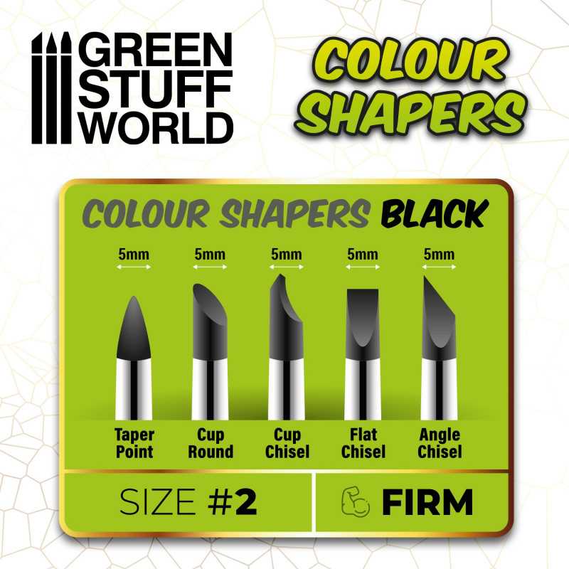 Clay Shapers - Color Shapers SIZE 2 - Black Firm (Green Stuff World)