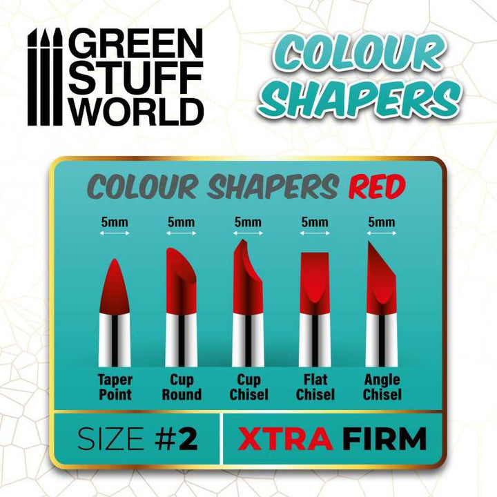 Clay Shapers - Color Shapers SIZE 2 - EXTRA FIRM (Green Stuff World)
