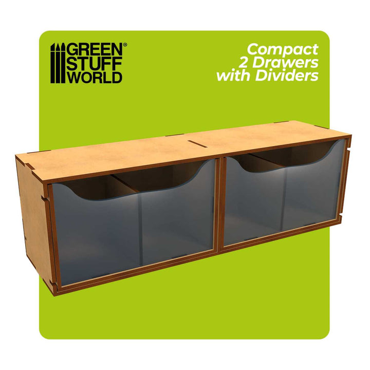 Compact Horizontal Organizer with 2 double drawers (Green Stuff World)