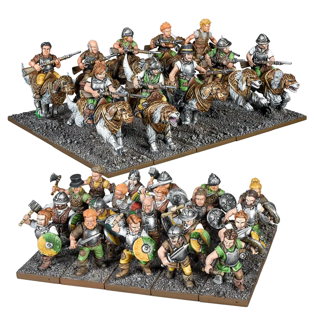 Kings of War: Halflings - Braves / Rifles / Spearspikes & Wild Lancers Battlegroup