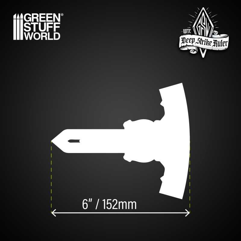 Deep Strike Ruler Template 6" - Fluor Orange (Green Stuff World)
