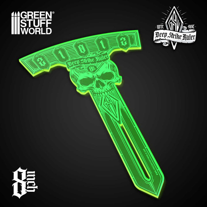 Deep Strike Ruler Template 8" - Fluor Green (Green Stuff World)