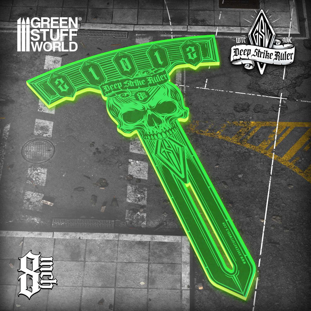 Deep Strike Ruler Template 8" - Fluor Green (Green Stuff World)
