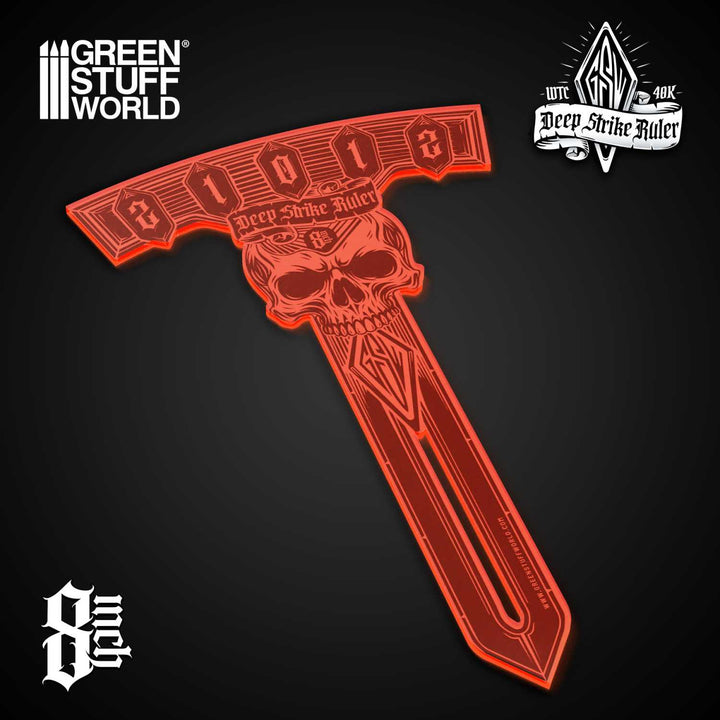 Deep Strike Ruler Template 8" - Fluor Orange (Green Stuff World)