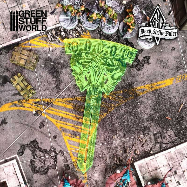 Deep Strike Ruler Template 9" - Fluor Green (Green Stuff World)