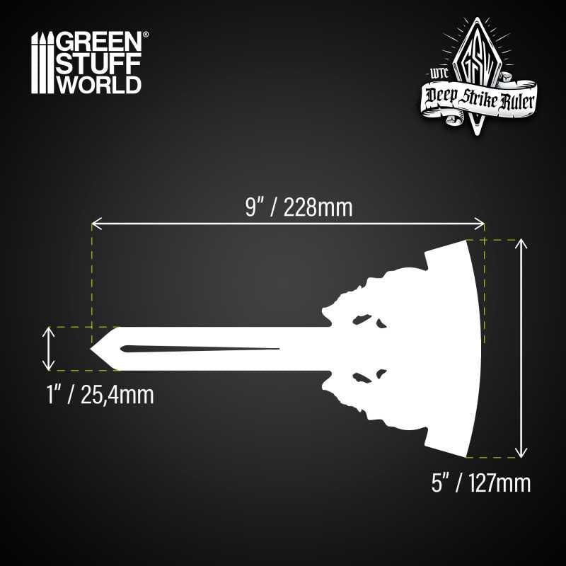 Deep Strike Ruler Template 9" - Fluor Orange (Green Stuff World)