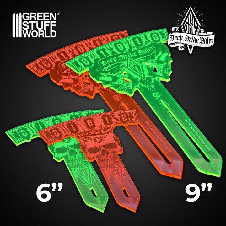 Deep Strike Ruler Template 9" - Fluor Orange (Green Stuff World)