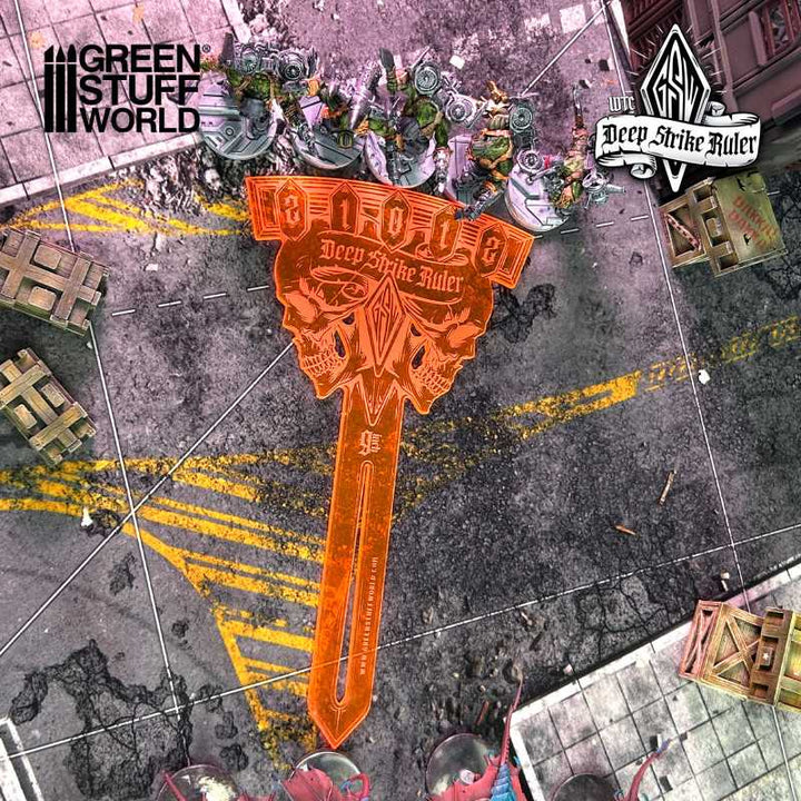 Deep Strike Ruler Template 9" - Fluor Orange (Green Stuff World)