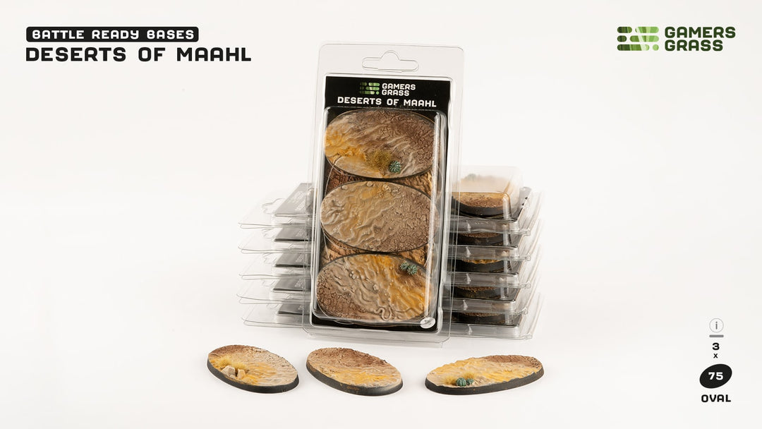 GamersGrass Deserts of Maahl Bases, Oval 75mm (x3)
