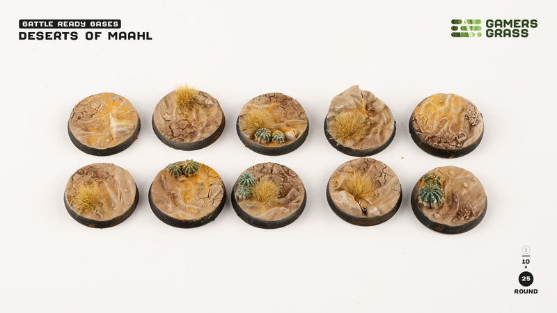 GamersGrass Deserts of Maahl Bases, Round 25mm (x10)