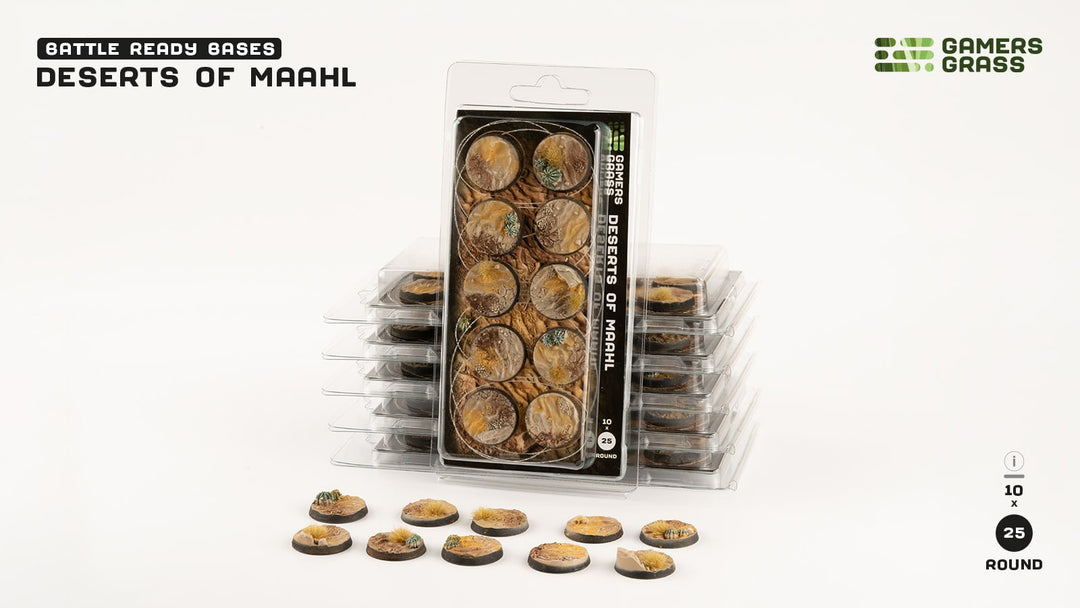GamersGrass Deserts of Maahl Bases, Round 25mm (x10)