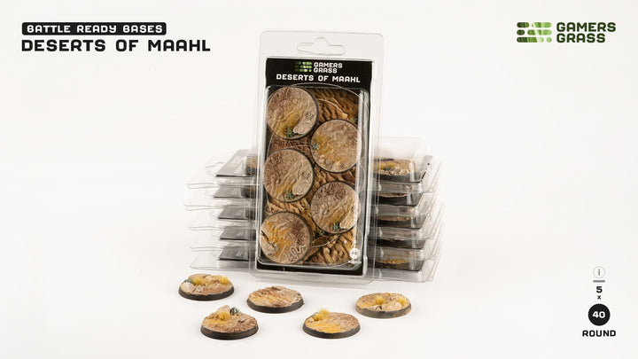 GamersGrass Deserts of Maahl Bases, Round 40mm (x5)