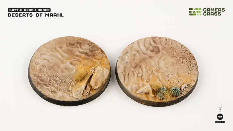 GamersGrass Deserts of Maahl Bases, Round 60mm (x2)