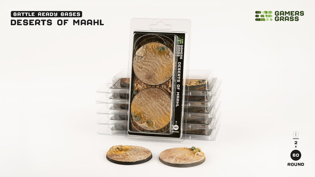 GamersGrass Deserts of Maahl Bases, Round 60mm (x2)