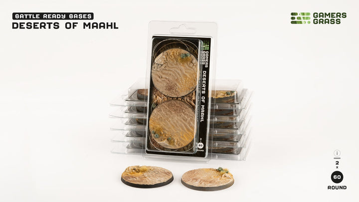 GamersGrass Deserts of Maahl Bases, Round 60mm (x2)