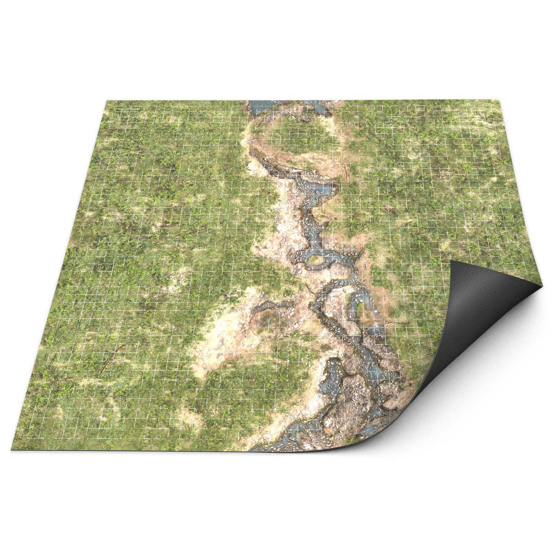 Dungeon Neoprene Mat with 1-inch grid 4x4' (120x120cm) Duskriver Meadows (Green Stuff World)