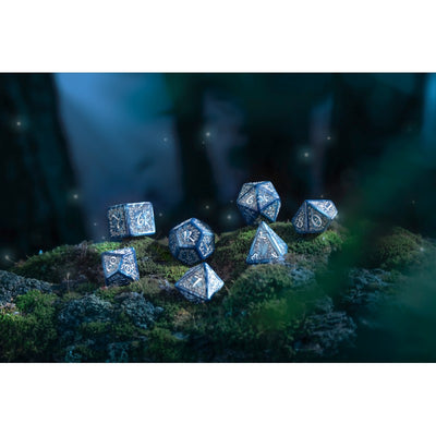 Elvish Cobalt & Silver Dice Set (Q-Workshop) (SELV10)