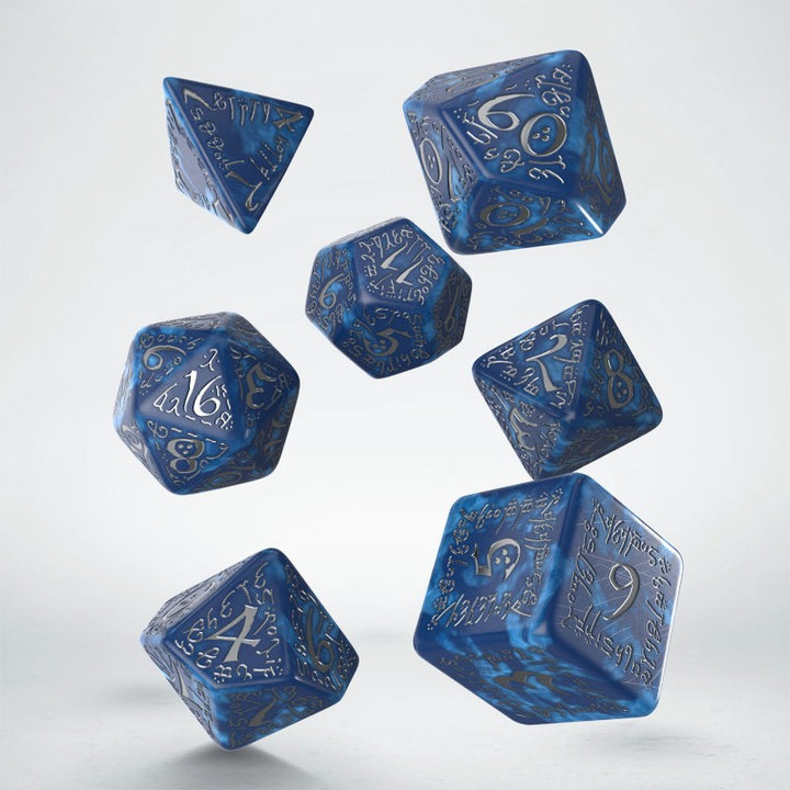 Elvish Cobalt & Silver Dice Set (Q-Workshop) (SELV10)