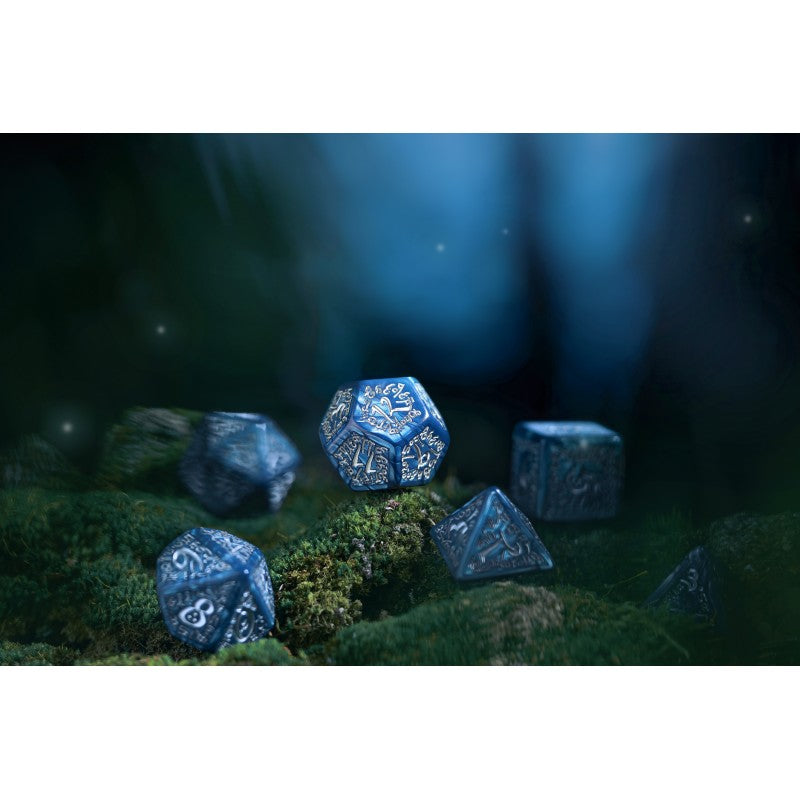 Elvish Cobalt & Silver Dice Set (Q-Workshop) (SELV10)