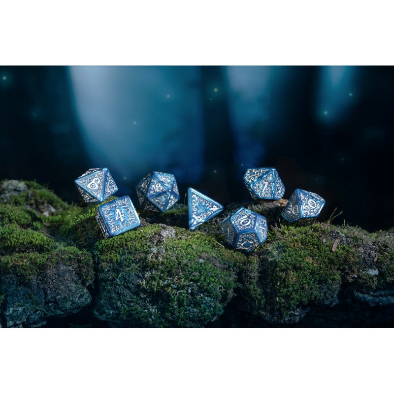 Elvish Cobalt & Silver Dice Set (Q-Workshop) (SELV10)