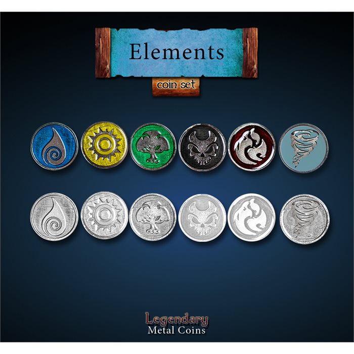 Legendary Metal Coins - Element Coins Pack (Drawlab)