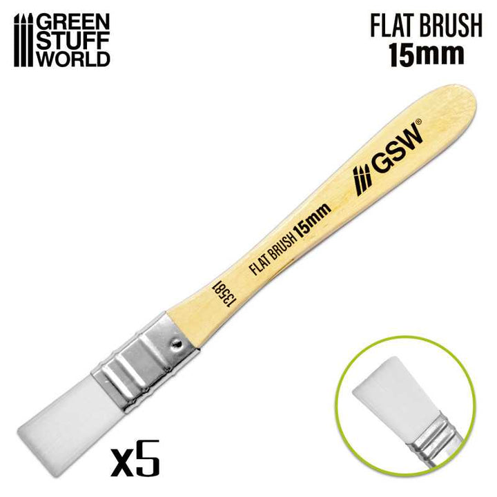 Flat Synthetic Brush (Pack x5) (Green Stuff World)